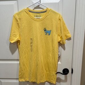 GOAT Men's Yellow Tee with Blue Graphic